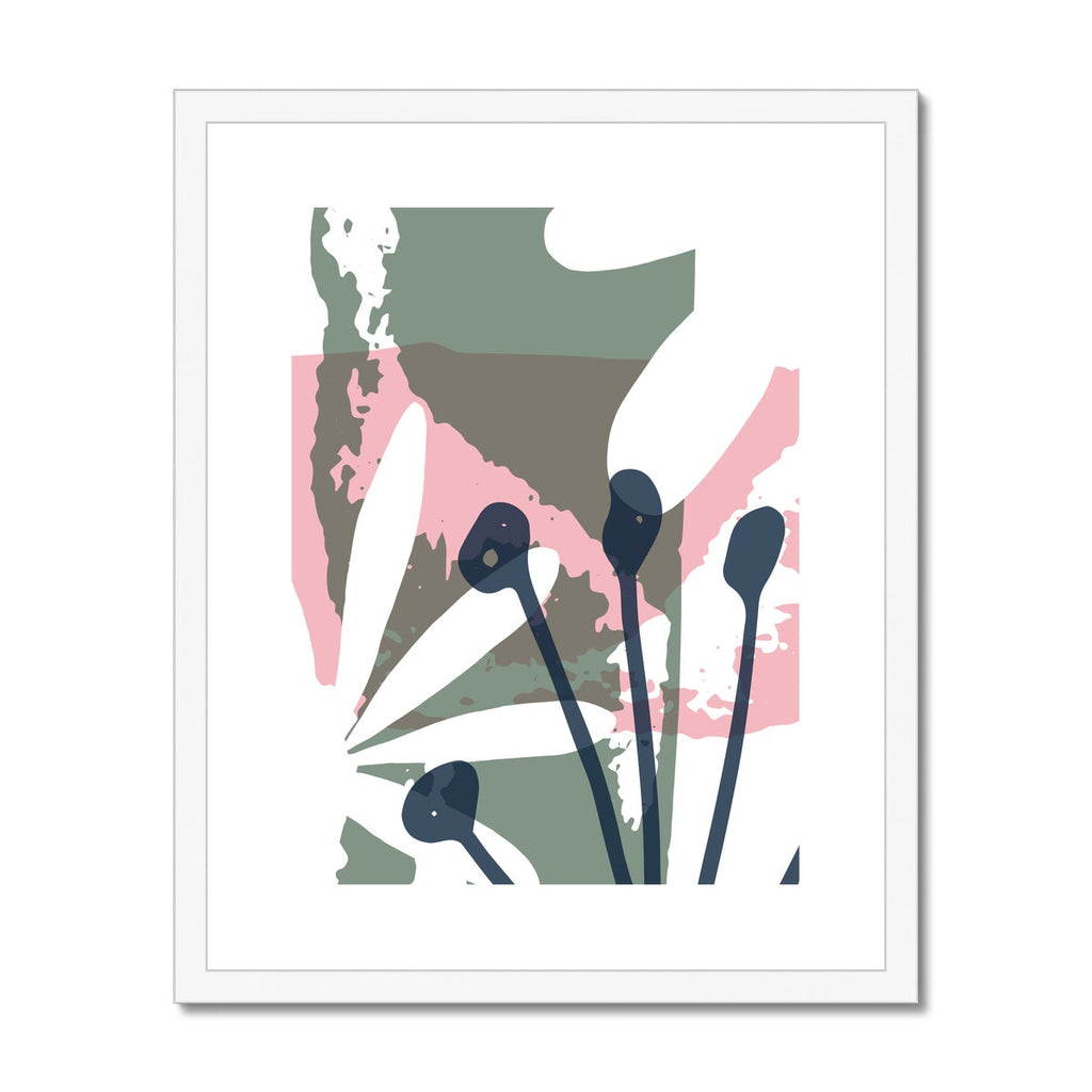 Large Abstract art print by Wattle Designs framed white