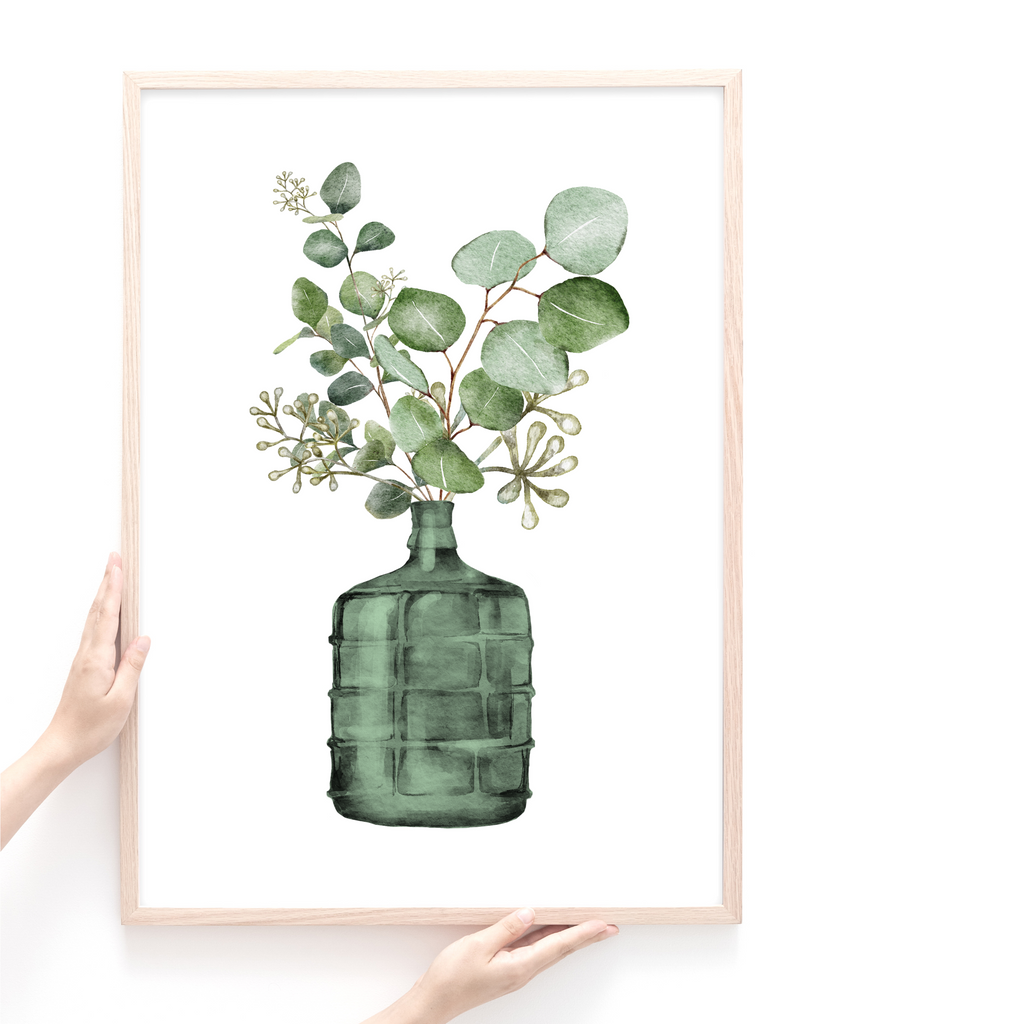 A3 eucalyptus leaf art print by Wattle Designs