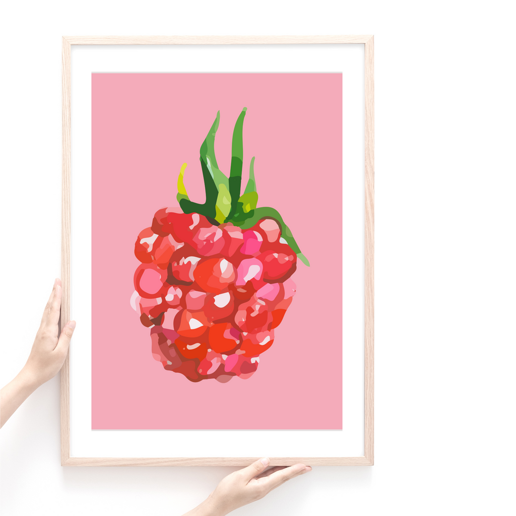 Abstract raspberry extra large art print