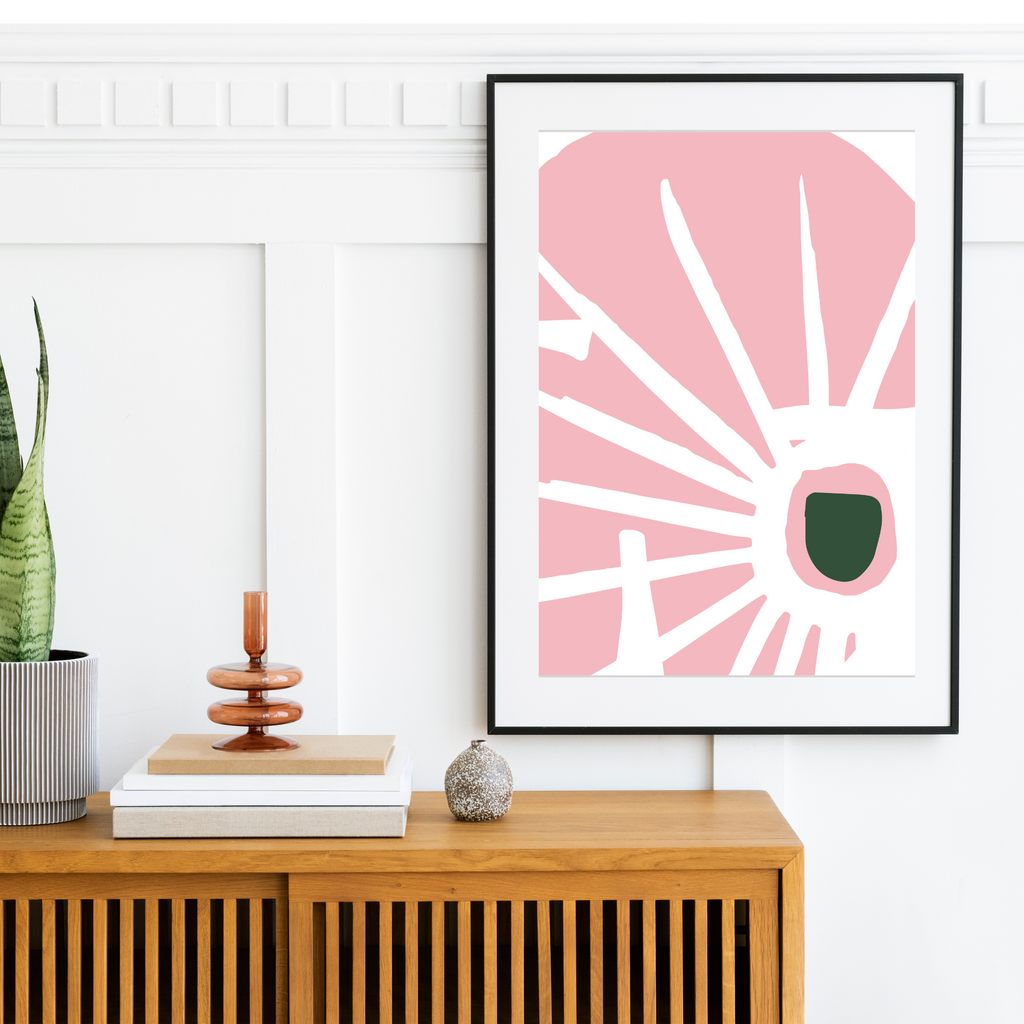 Modern framed abstract art print by Wattle Designs