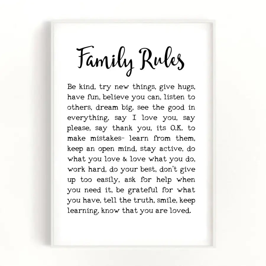 family rules poster
