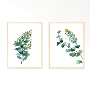 set of 2 framed leaf prints