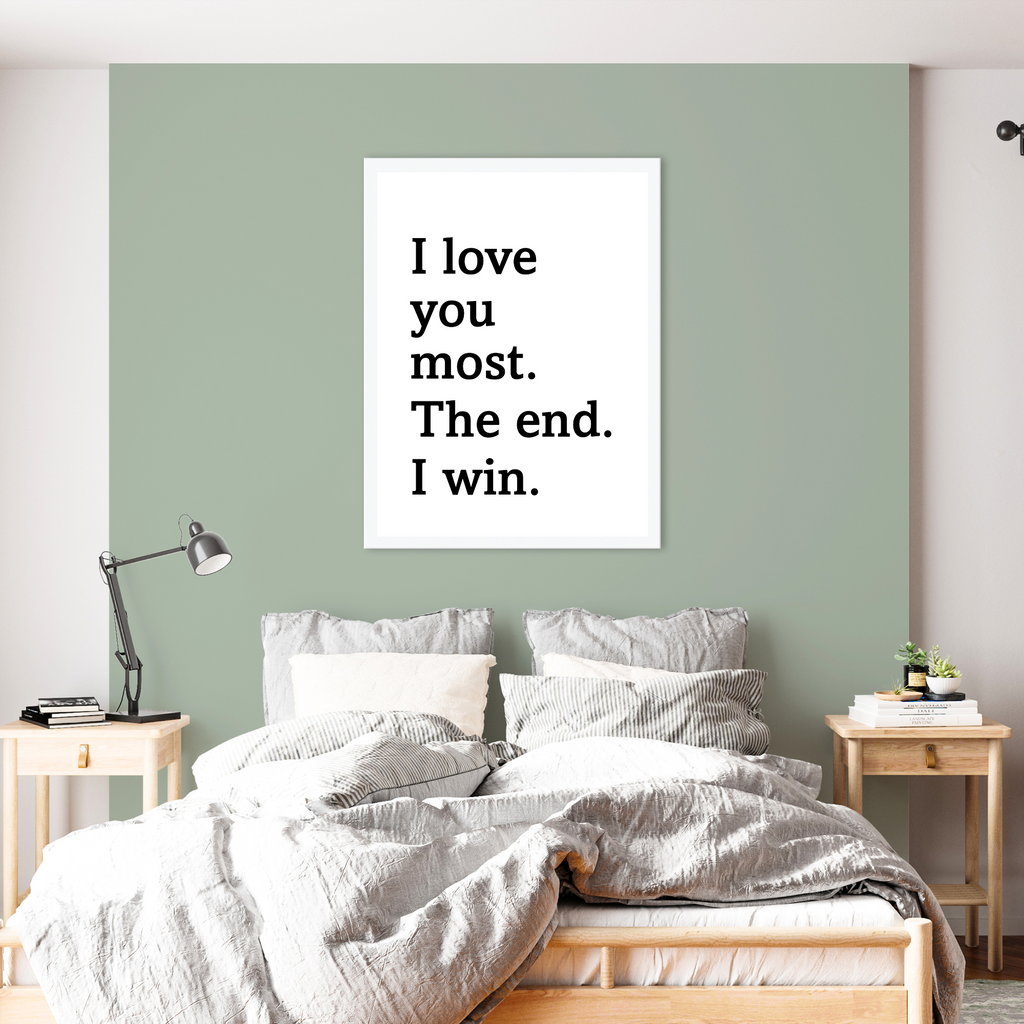 I Love you most quote print bedroom wall