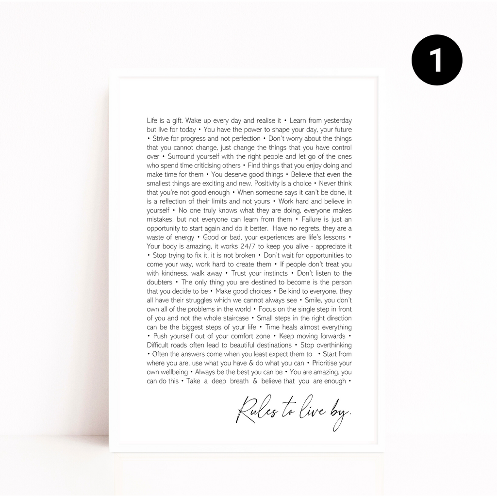 rules to live by style 1 print