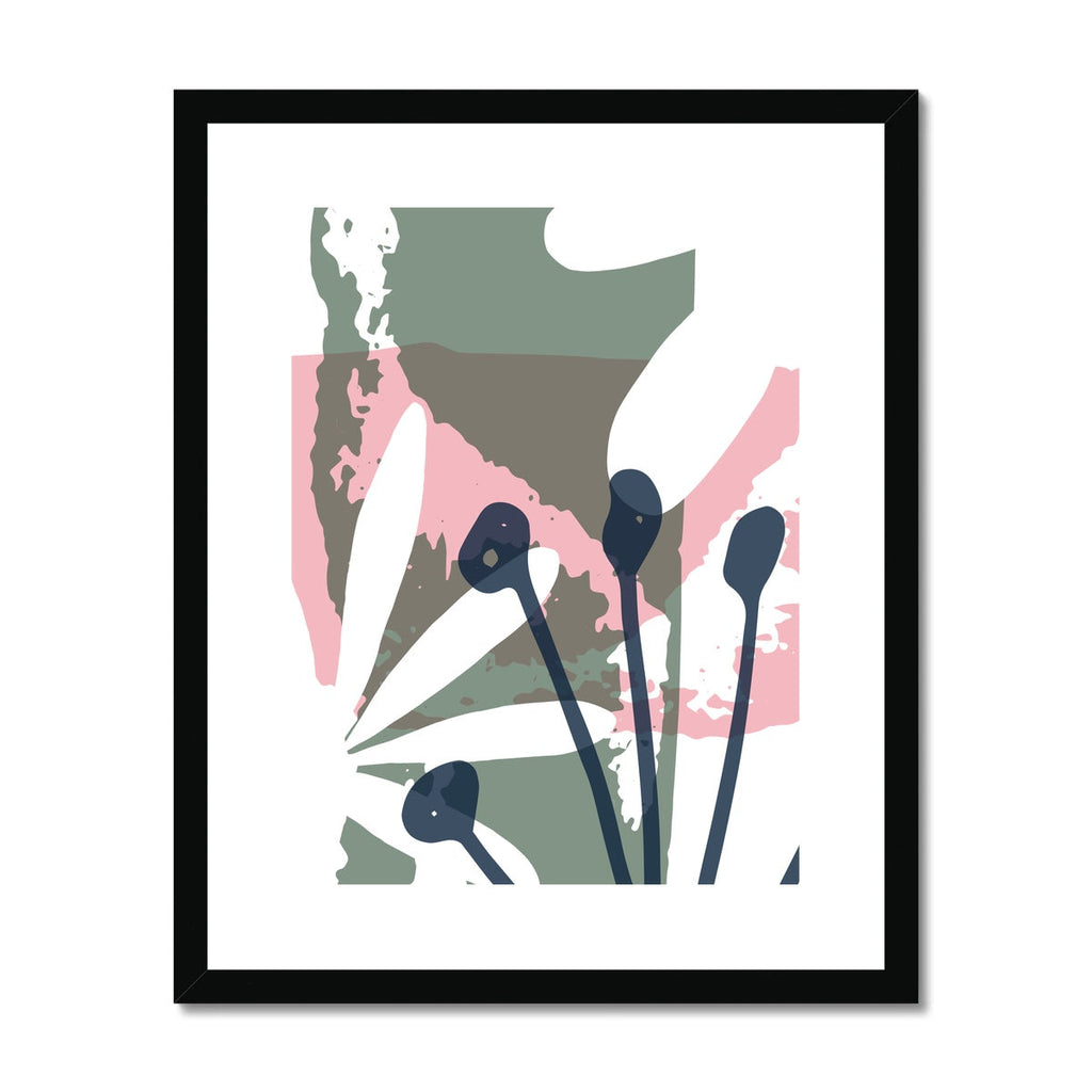 Large Abstract art print by Wattle Designs black frame