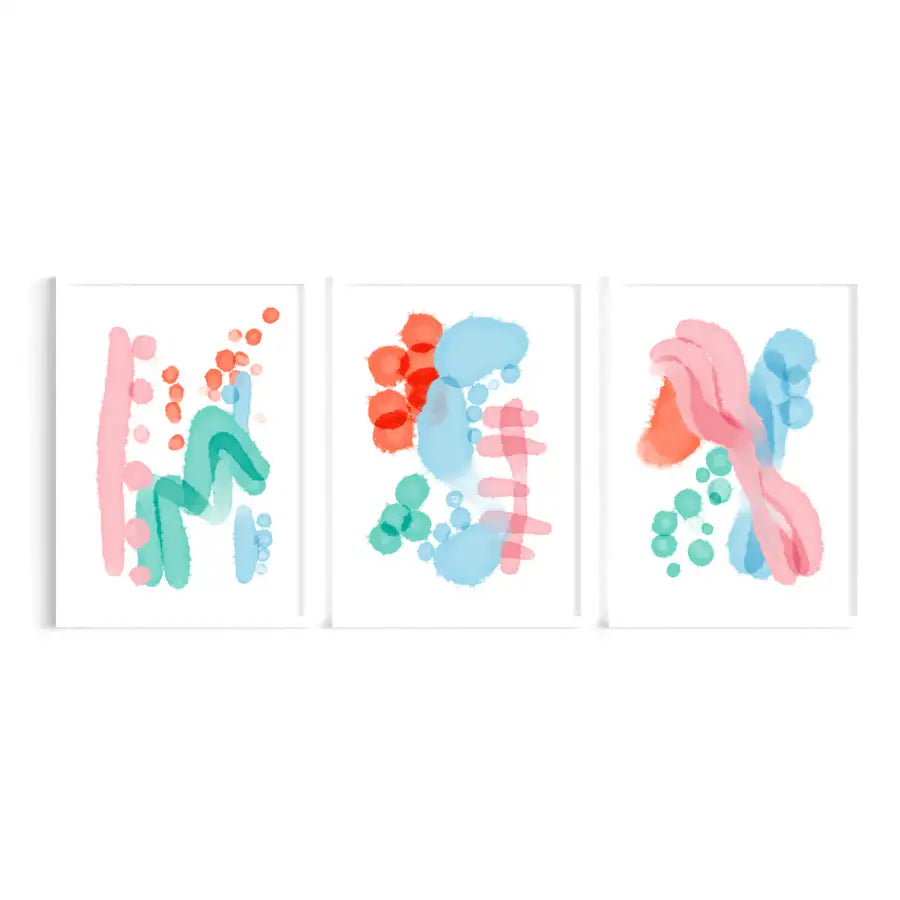 set of 3 pastel art prints