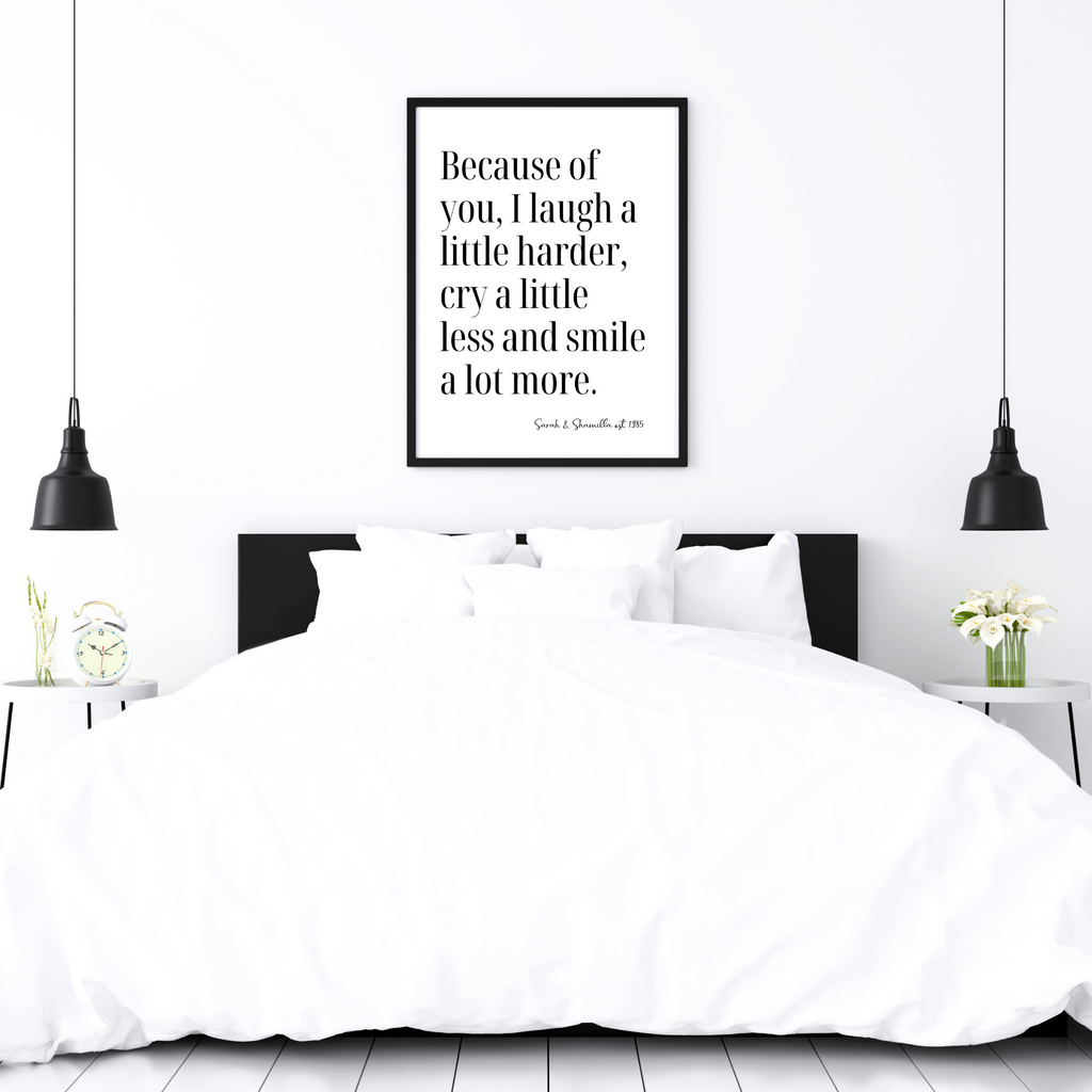 bedroom poster print personalised