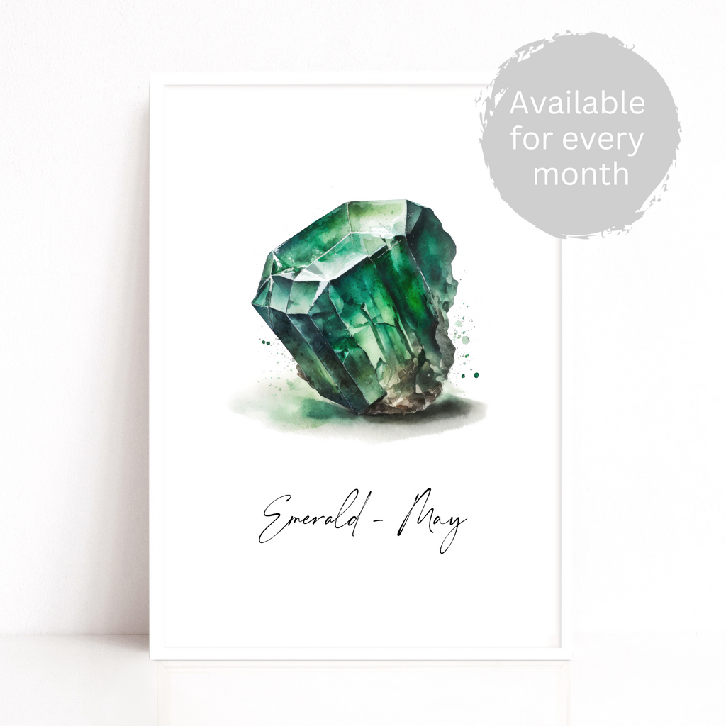 birthstone print emerald