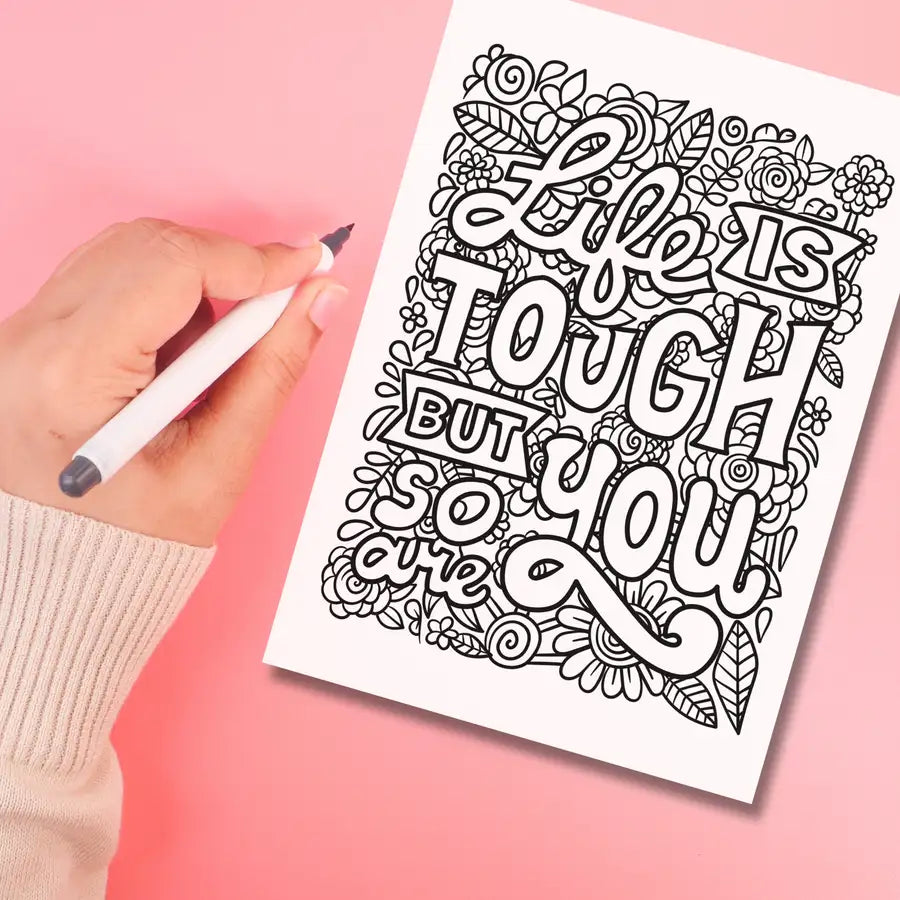life is touch quote for colouring
