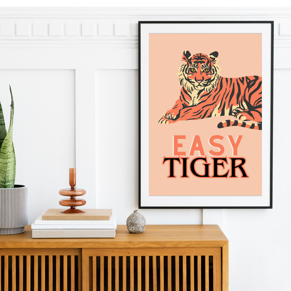 easy tiger framed quote print by Wattle Designs