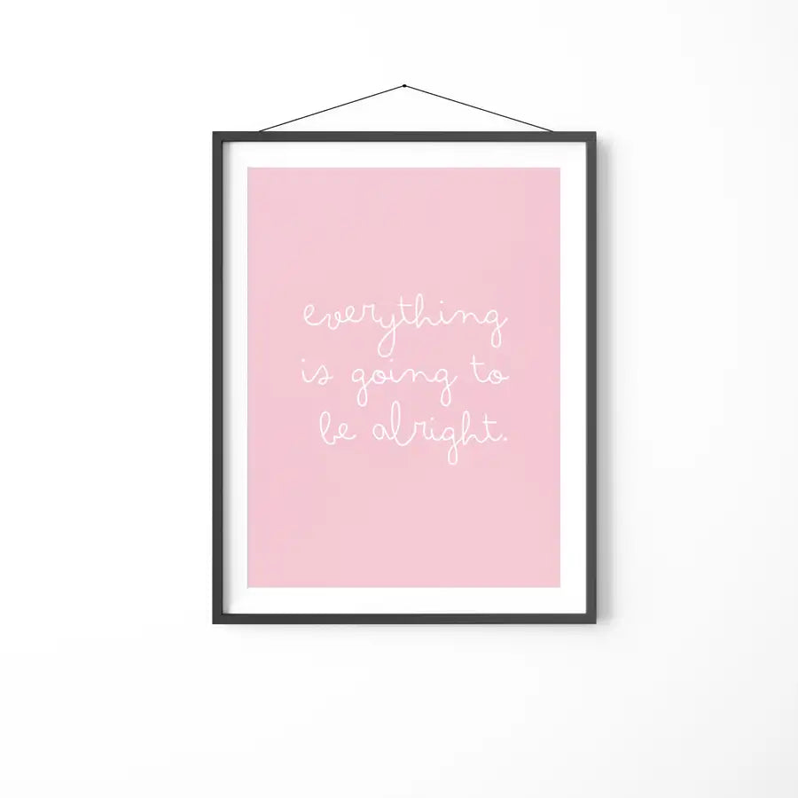 dusty pink framed quote print