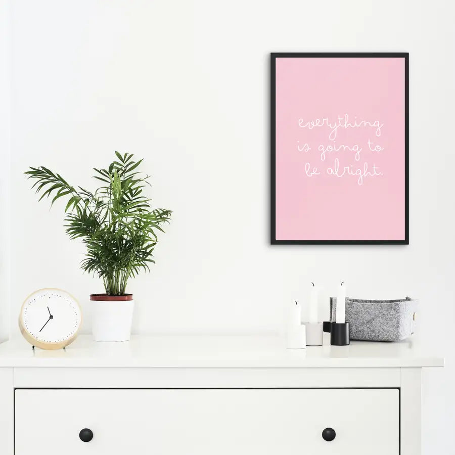blush pink hallway poster print