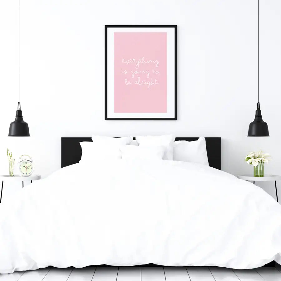 blush pink bedroom wall art print by Wattle Designs