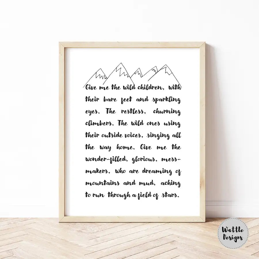 wild children quote print