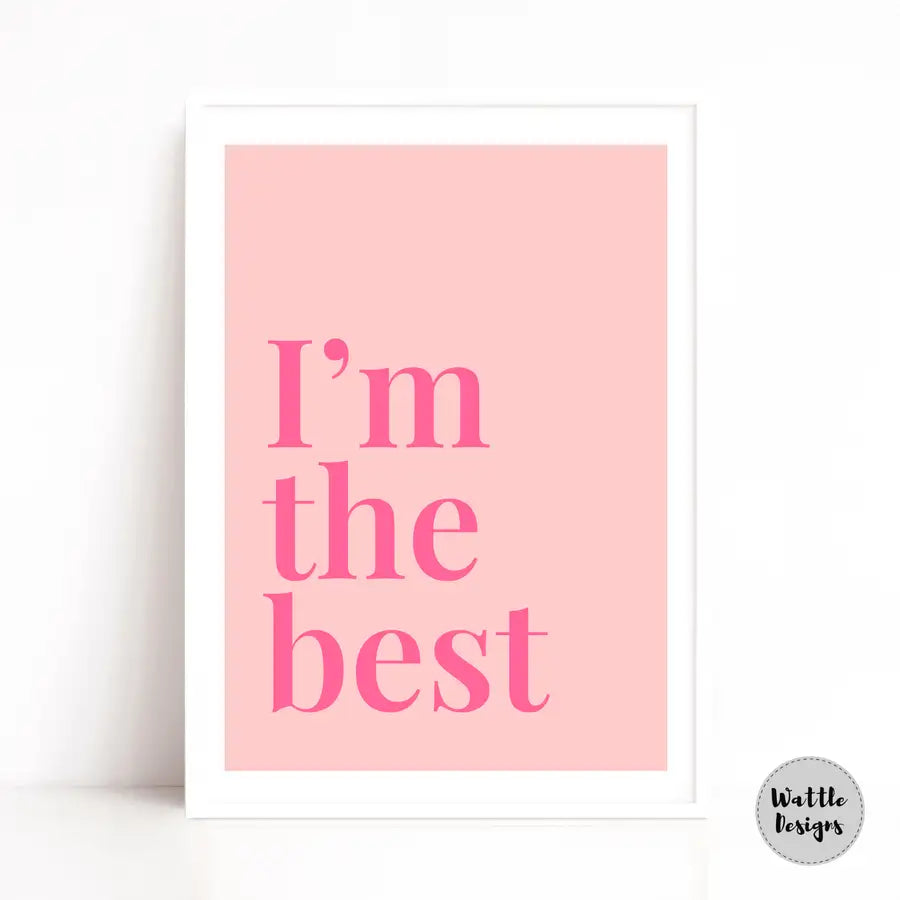 I'm Fine Quote Print in Pink - Can Be Personalised - Wattle Designs