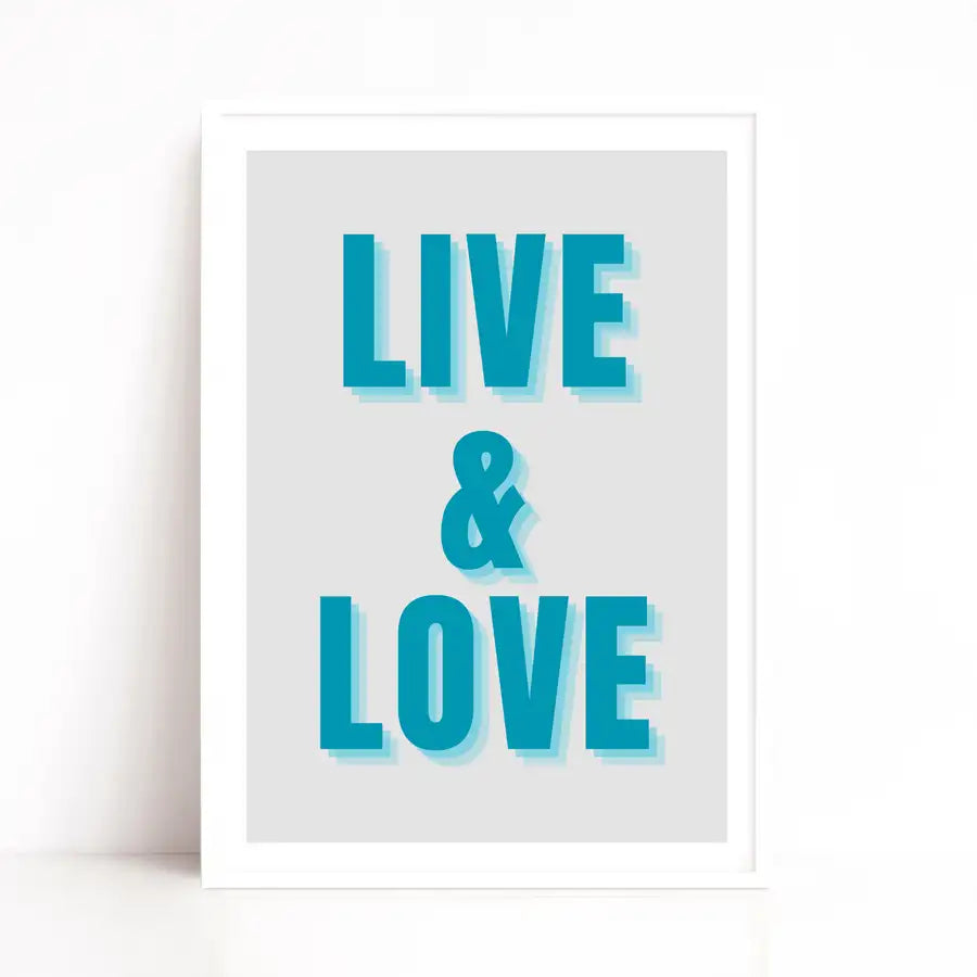Turquoise and grey poster quote print