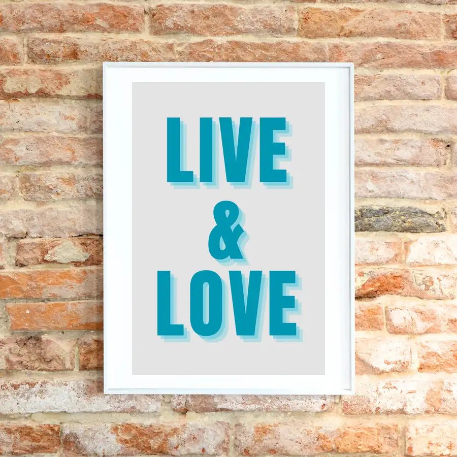 turquoise and grey quote print