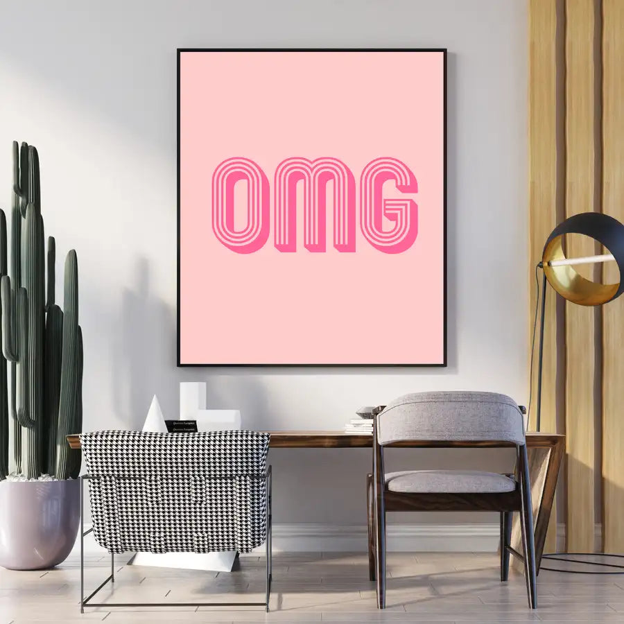 Pink OMG wall art by Wattle Designs
