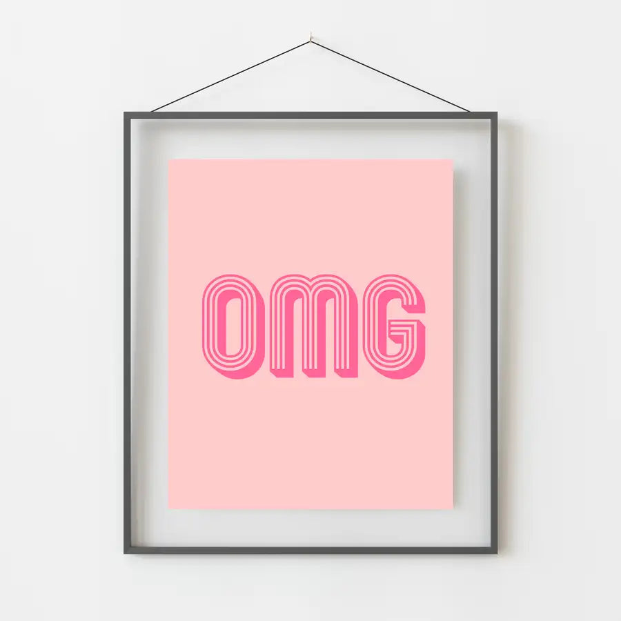 OMG art print in pink