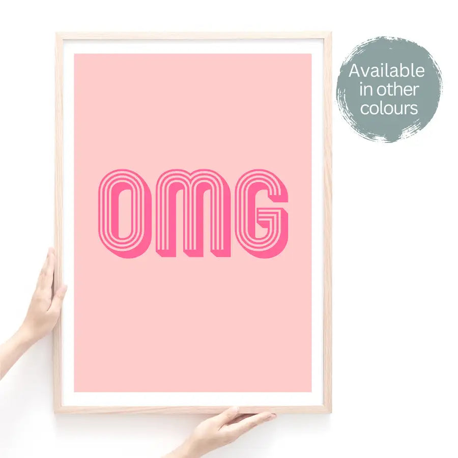 OMG quote print in pink