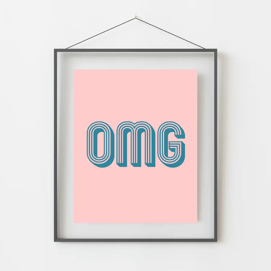 OMG Quote Print | Fun Pastel Wall Decor - Wattle Designs