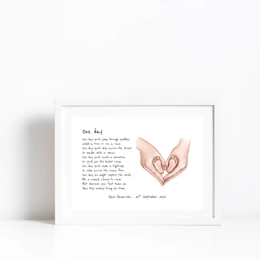 baby feet image on nursery poem print