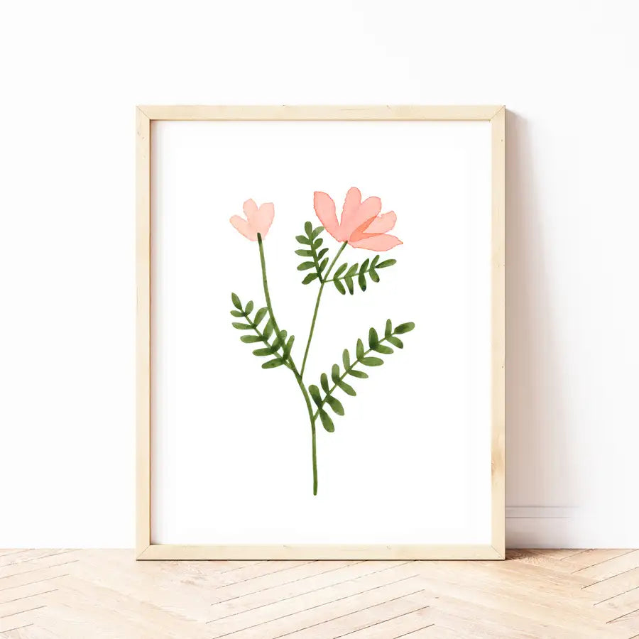 framed flower art print by Wattle Designs