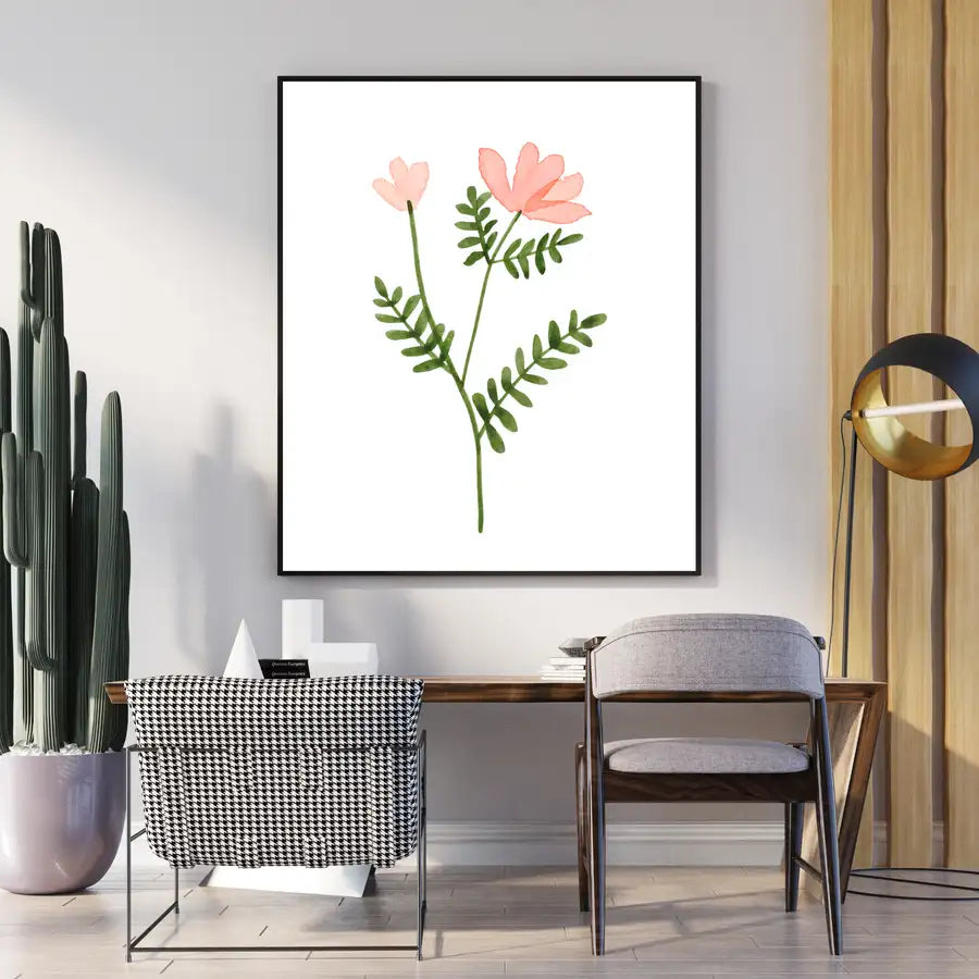 large flower stem art print by Wattle Designs