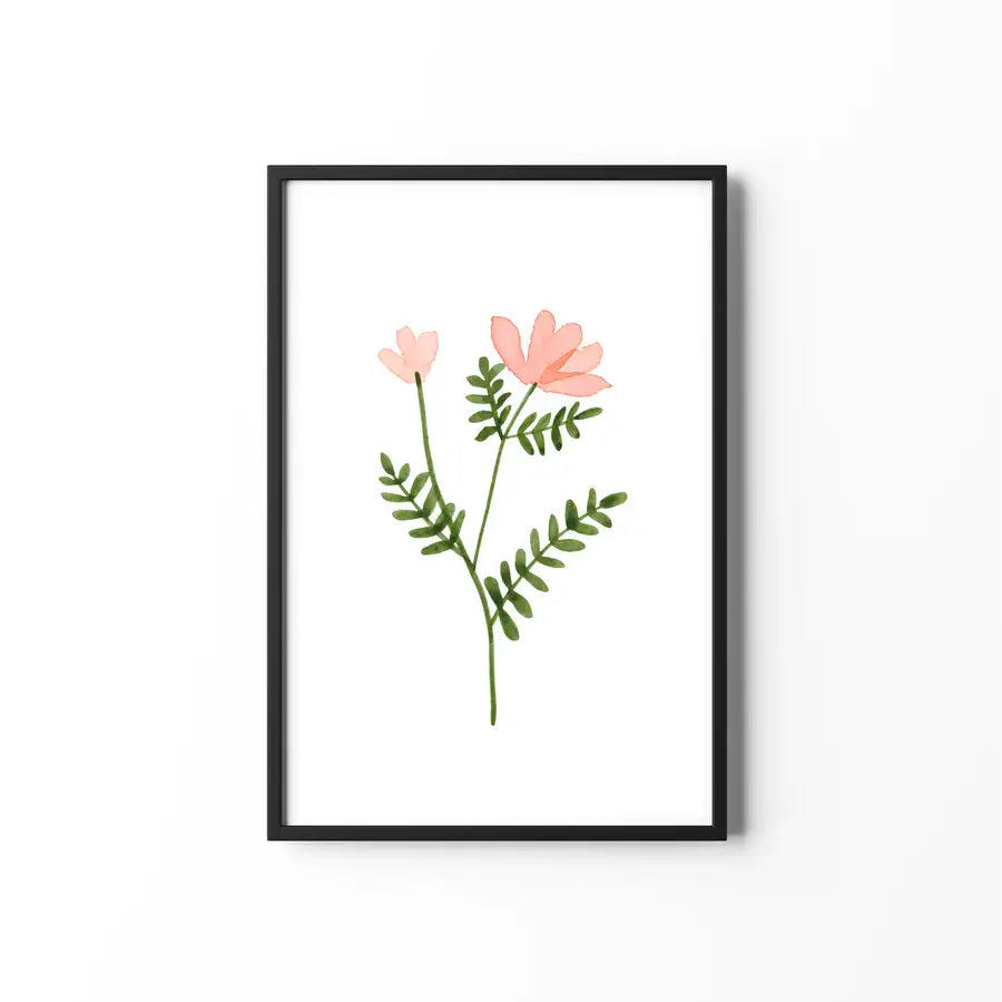 peach flower art print