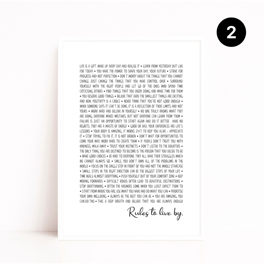 life rules print style 2