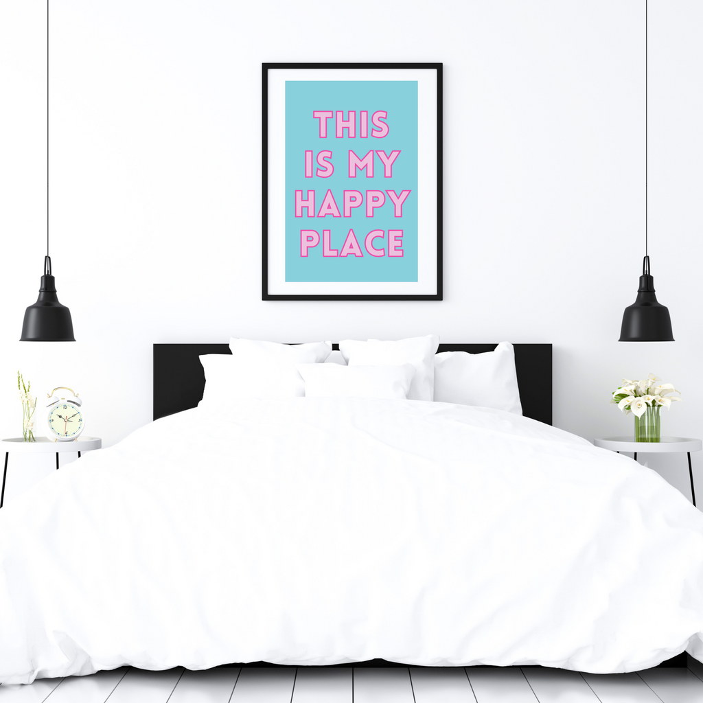 This Is My Happy Place quote print - by Wattle Designs
