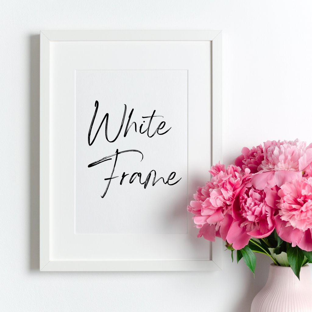 white picture frame with mount by Wattle Designs