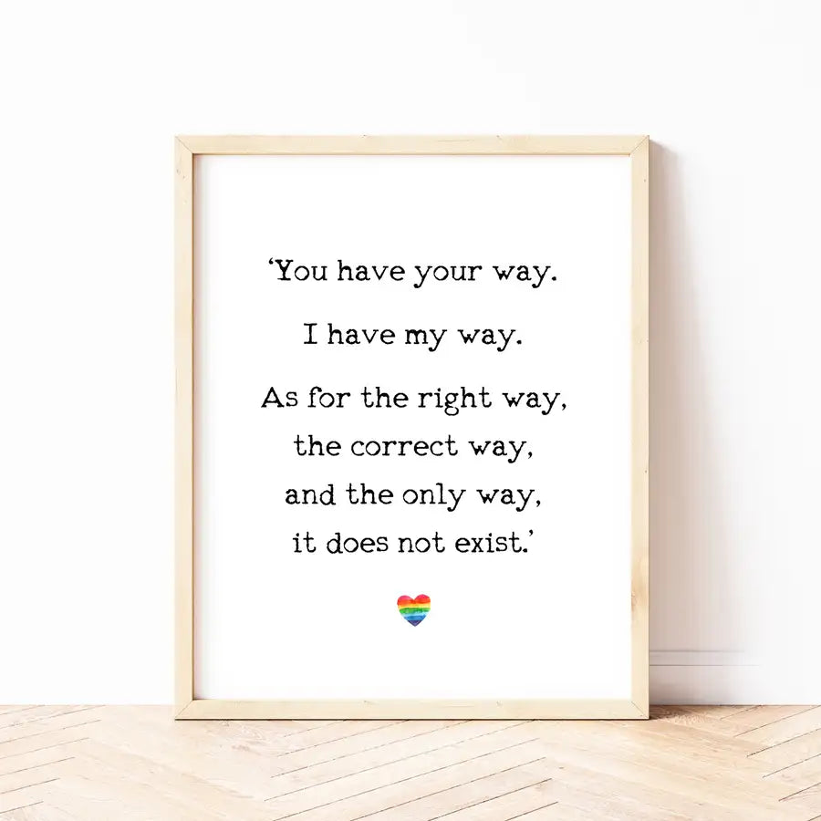 LGBTQ Marriage Quote Print | Rainbow Heart Wedding Reading Print Idea - Wattle Designs