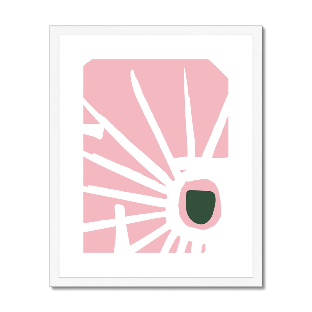 Modern abstract art print by Wattle Designs in white frame