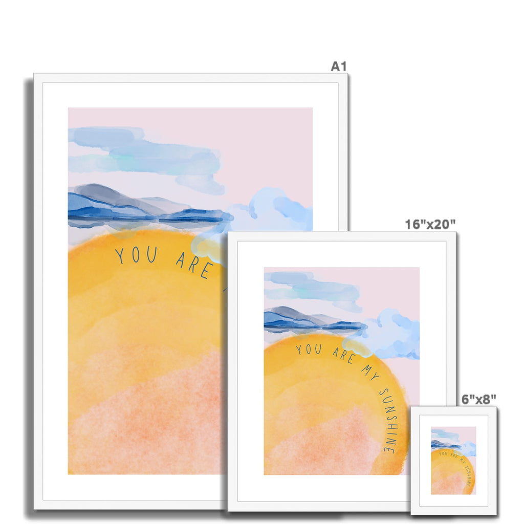 You Are My Sunshine Quote Print Framed & Mounted Print - Wattle Designs