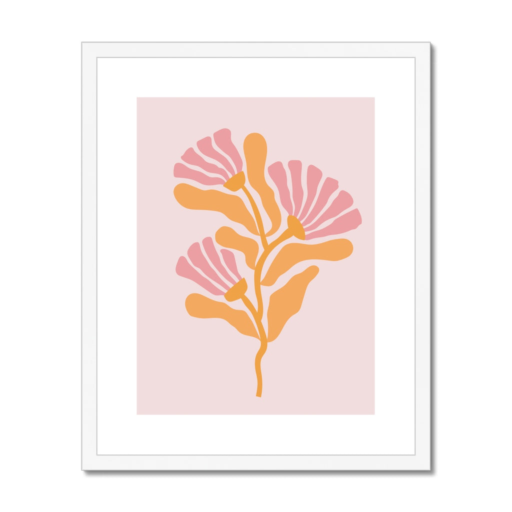 pink abstract flower print
