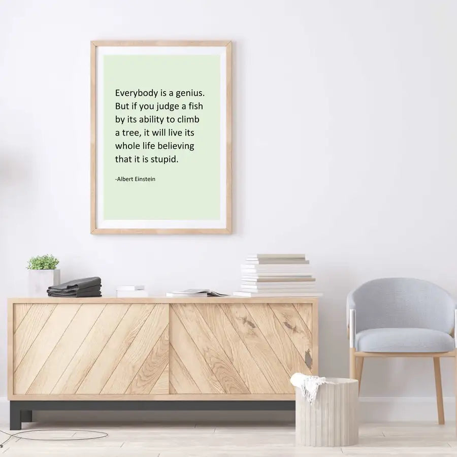 Dyslexia Friendly Quote Prints, Einstein Education Quote Print - Can Be Customised - Wattle Designs