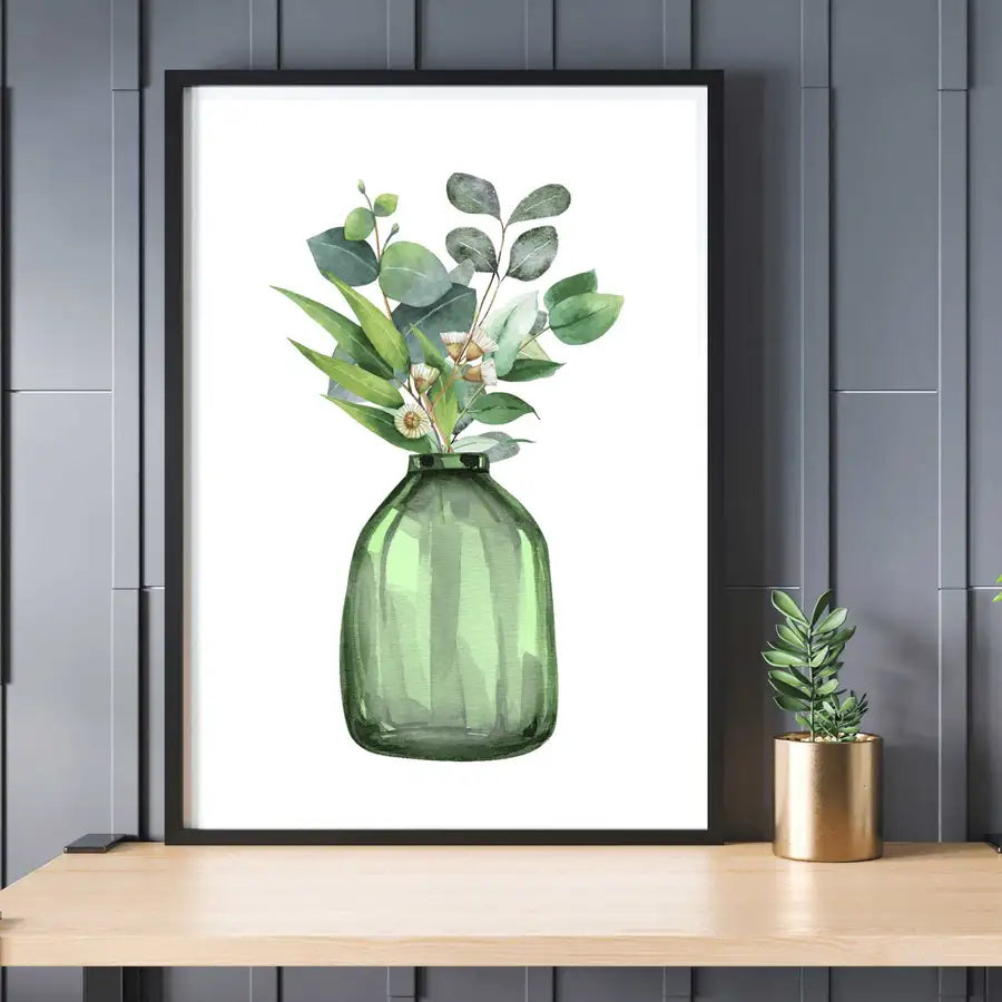 Large Green Vase Art Print 