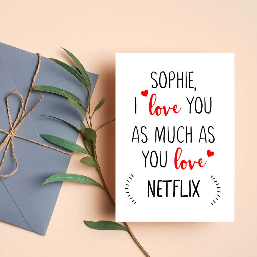 I Love You Personalised Greetings Card - Wattle Designs