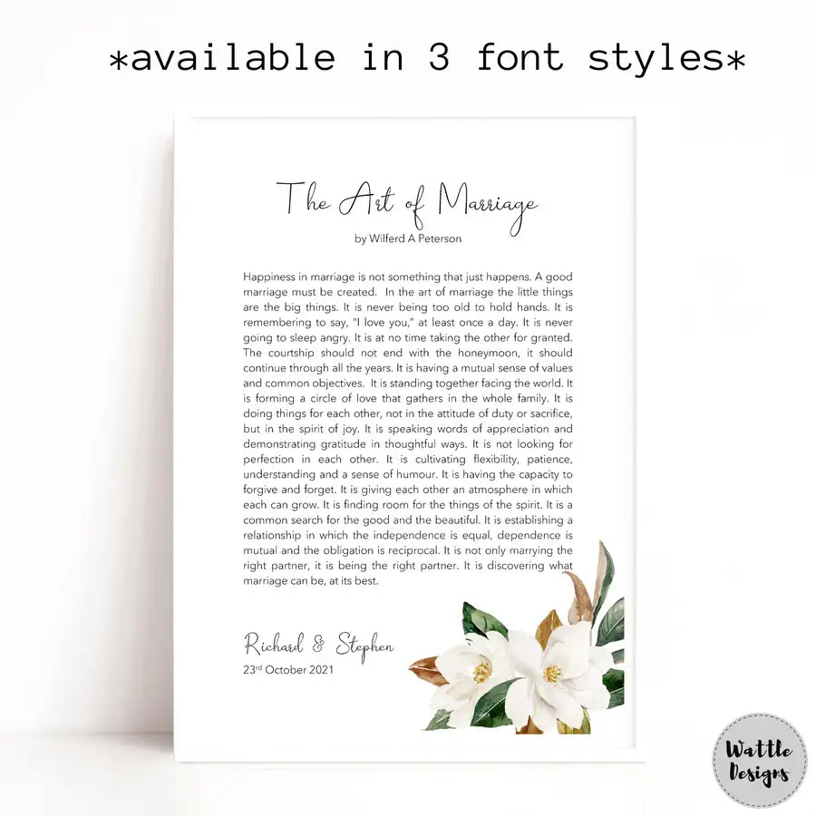 the art of marriage print