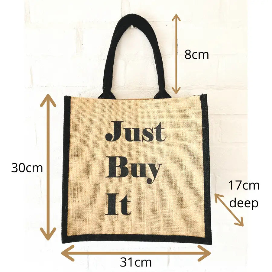 Medium size burlap shopping bag