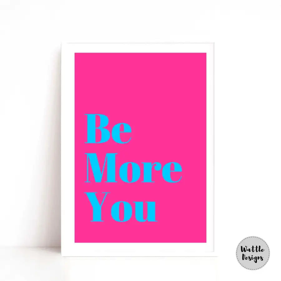 Hot pink poster print, personalised by wattle designs