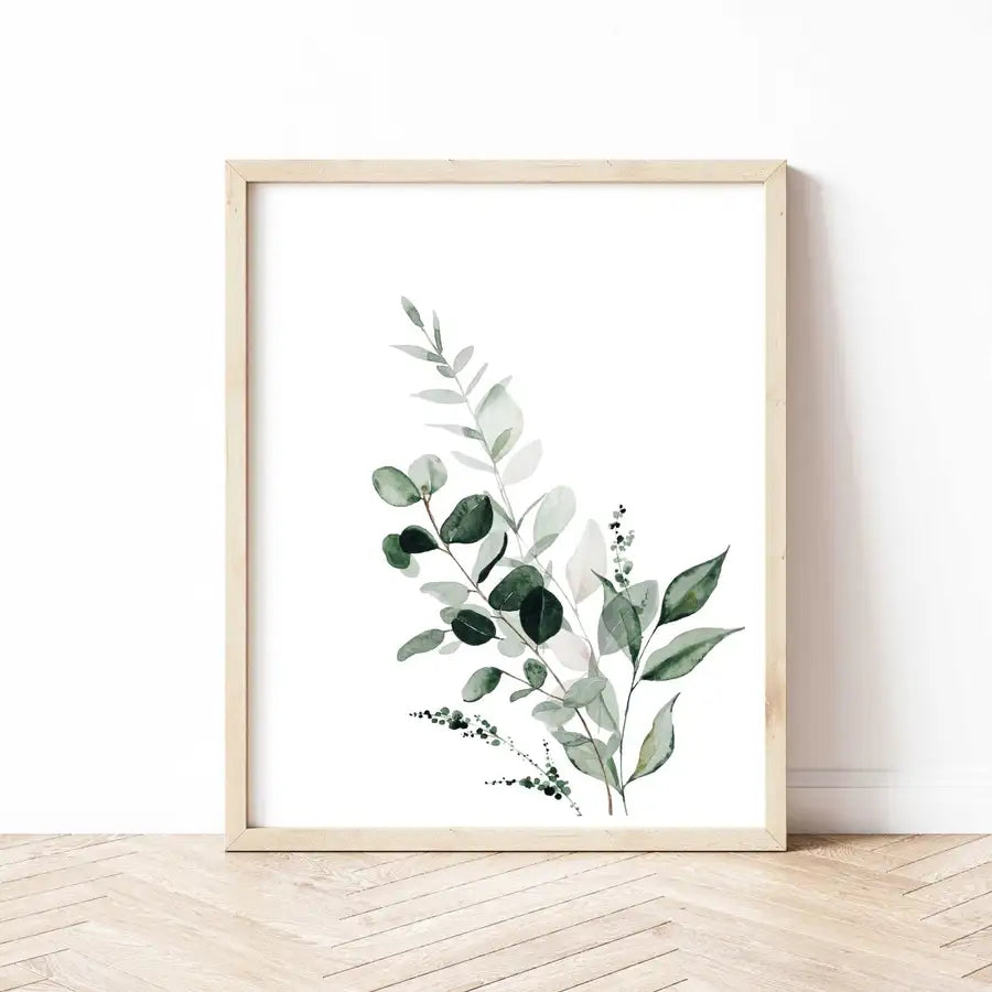 green botanical art print