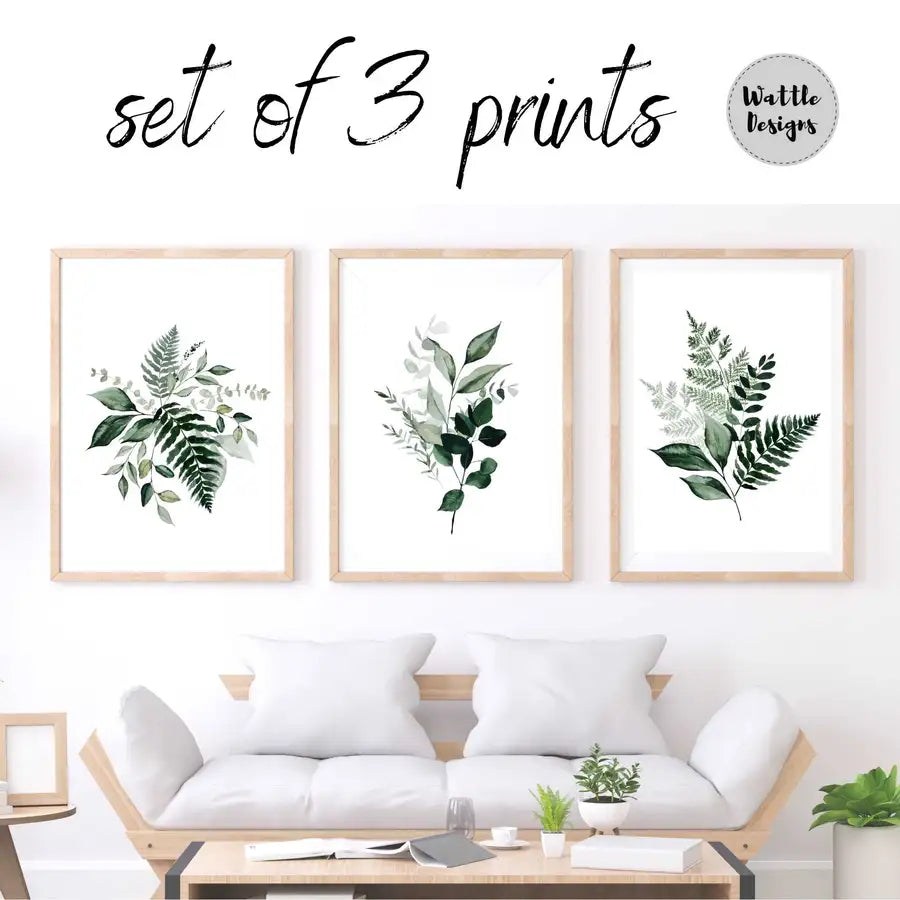 botanical wall art print set
