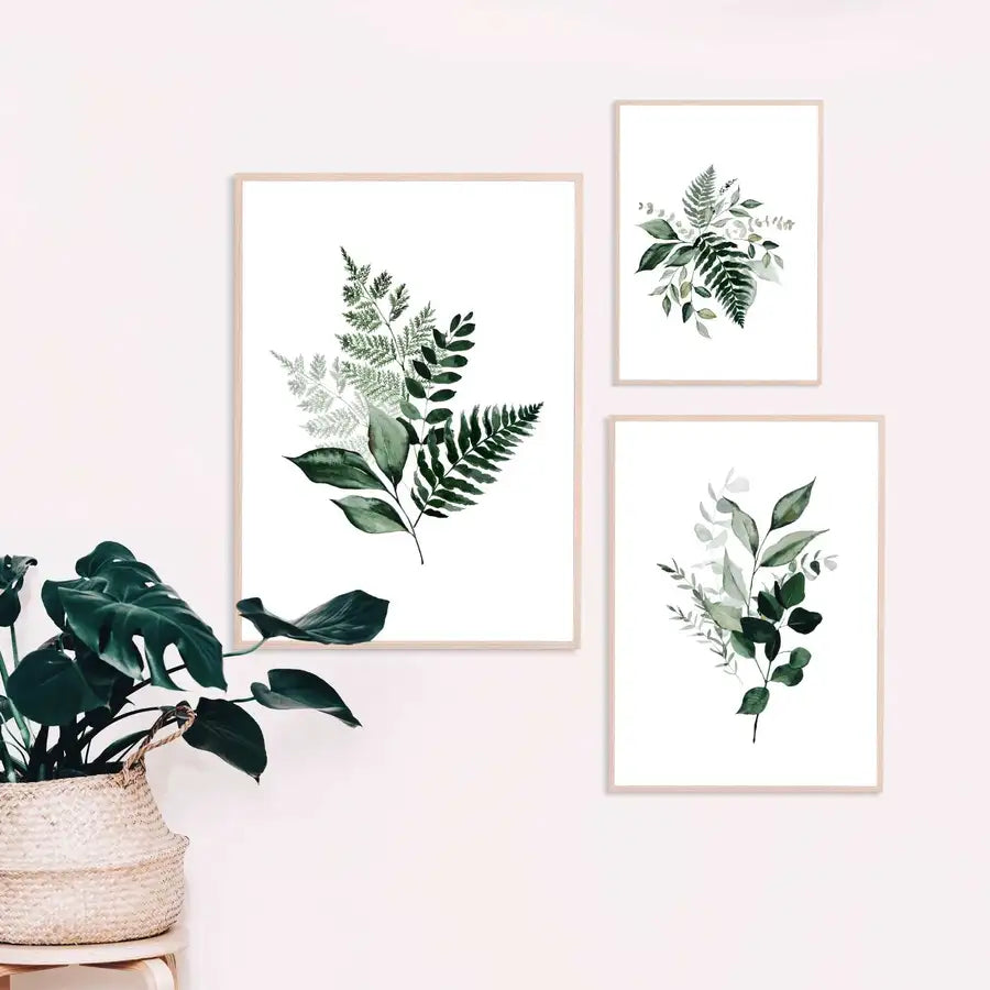 fern wall art prints set