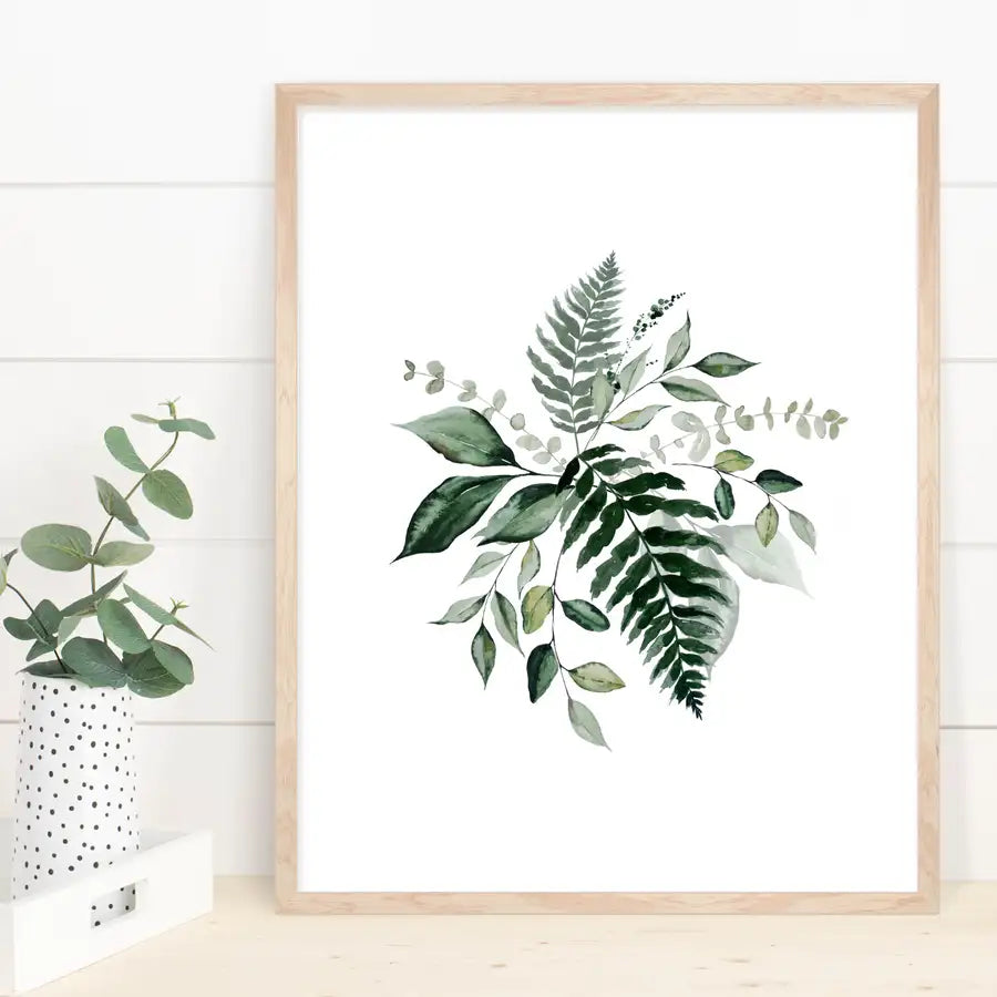 Green Fern Print Set, Botanical Wall Art Set of 3 Prints - Wattle Designs