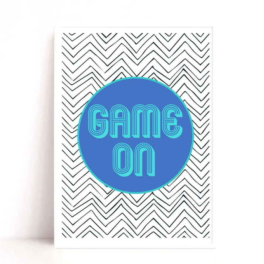 Game On Quote Print, Games Room Art Print
