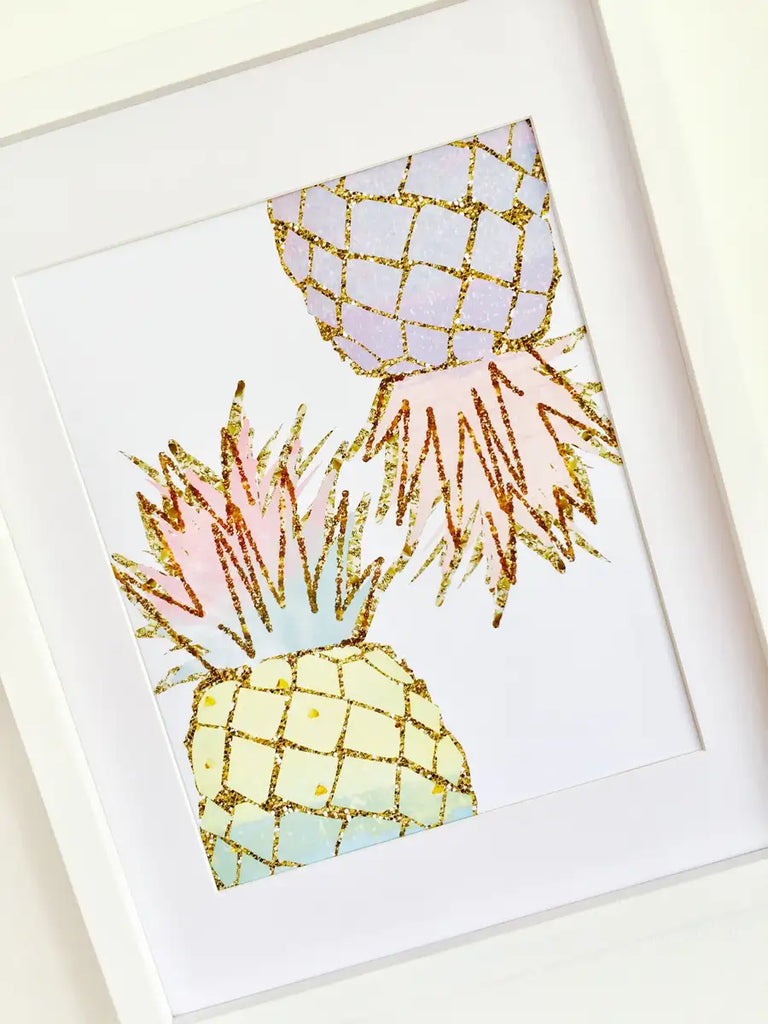 Pineapple Art Print, Tropical Theme Print - Wattle Designs