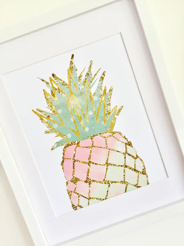 Pineapple Art Print, Tropical Theme Print - Wattle Designs
