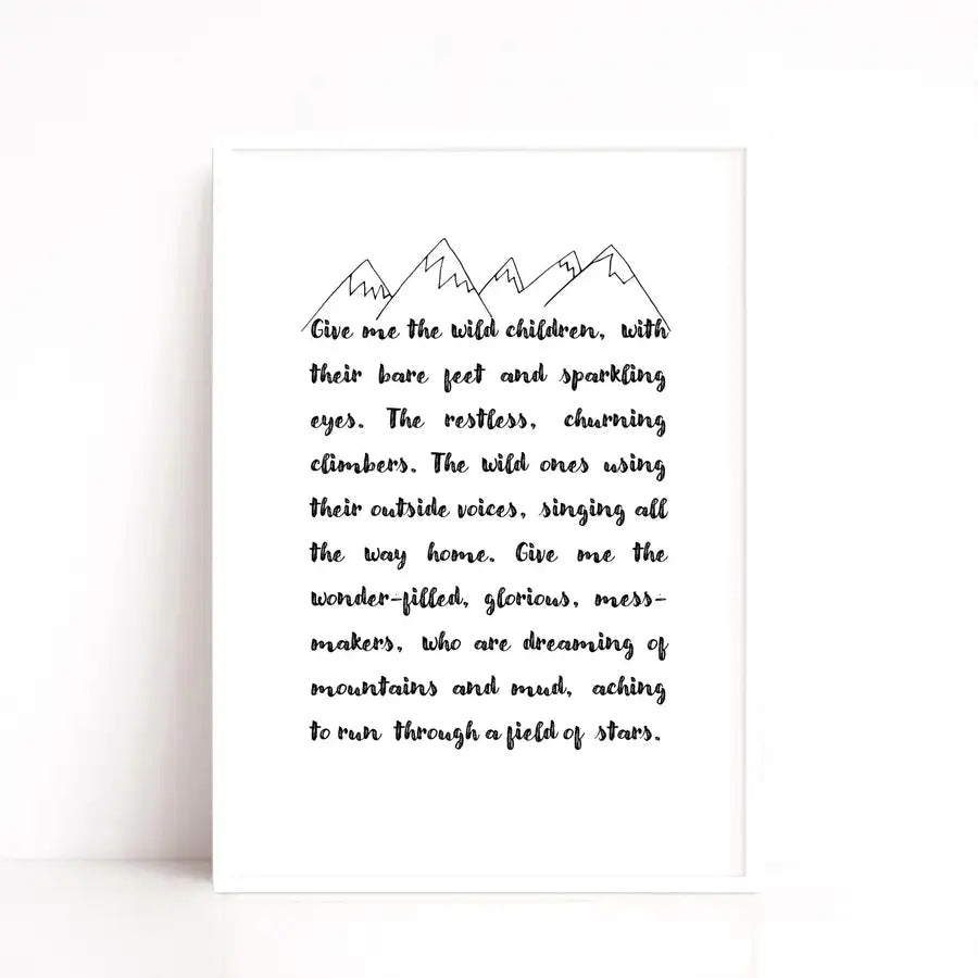 wild children quote print
